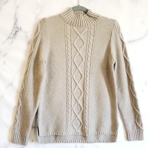 LUCKY BRAND Grey Mockneck Sweater, Size Small - Picture 1 of 9